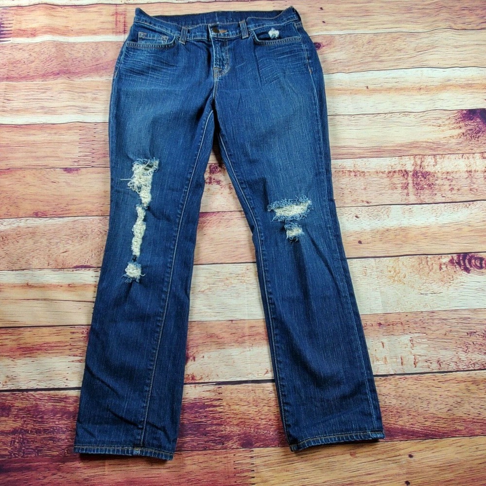 CC - J Brand Jeans Womens 30 Denim Blue Dark Wash Distressed Destroyed 3912TC085